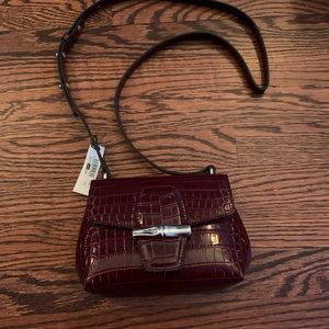 NWT Longchamp Roseau Crossbody Bag in Burgundy